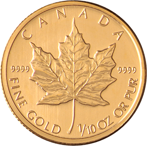 1/10 oz Maple Leaf | Maple Leaf Gold Coin | Gold Investments